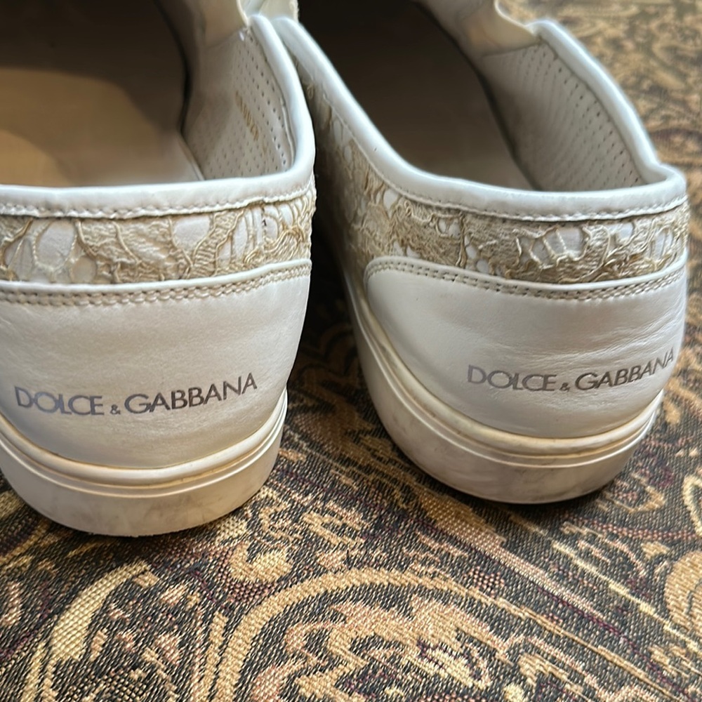 Dolce & Gabbana Cream Glitter Flats - Picture 5 of 5